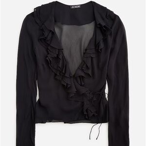 J Crew Chiffon ruffle wrap top size 10 NWT